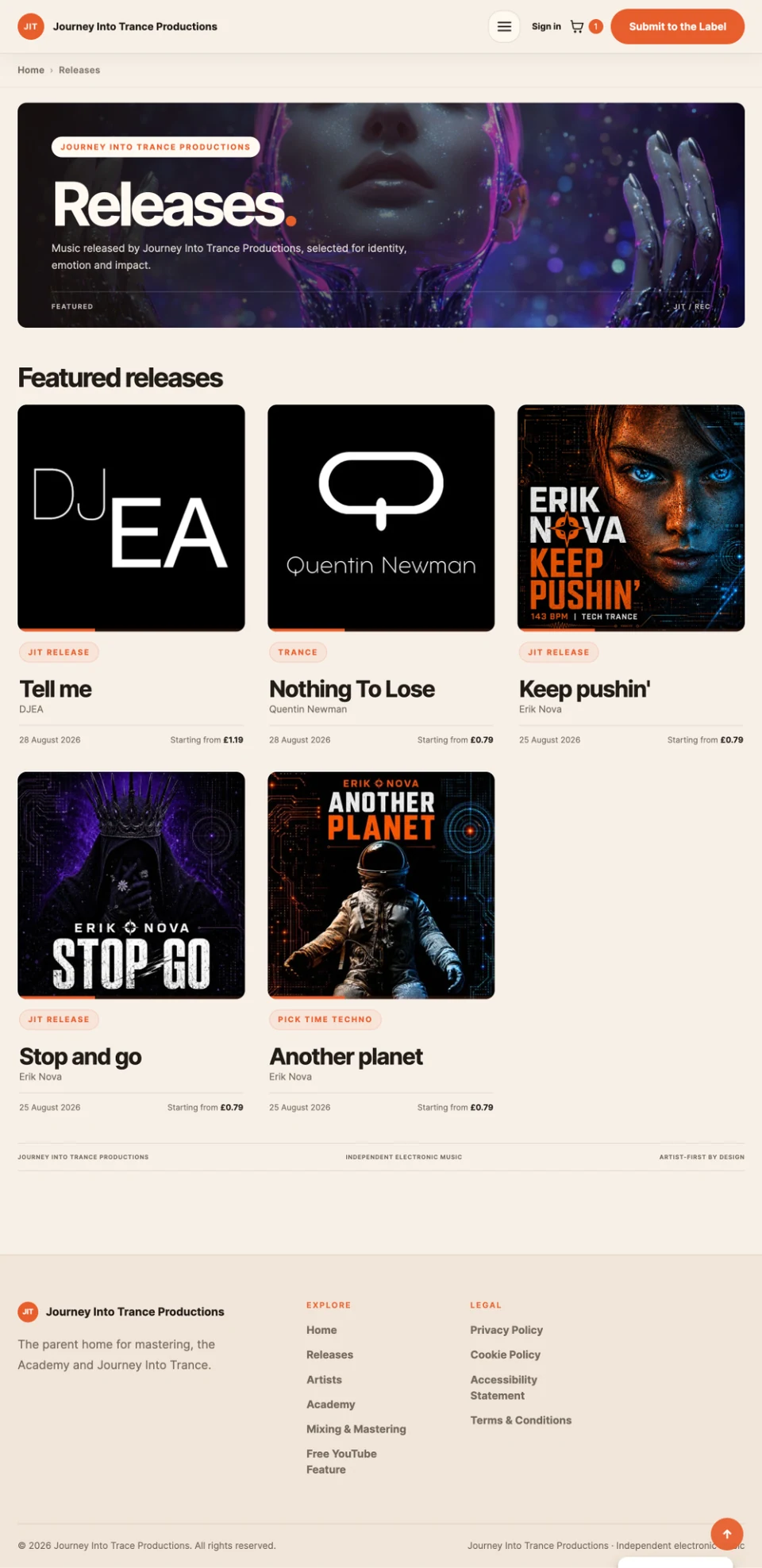 JIT Productions tablet releases experience